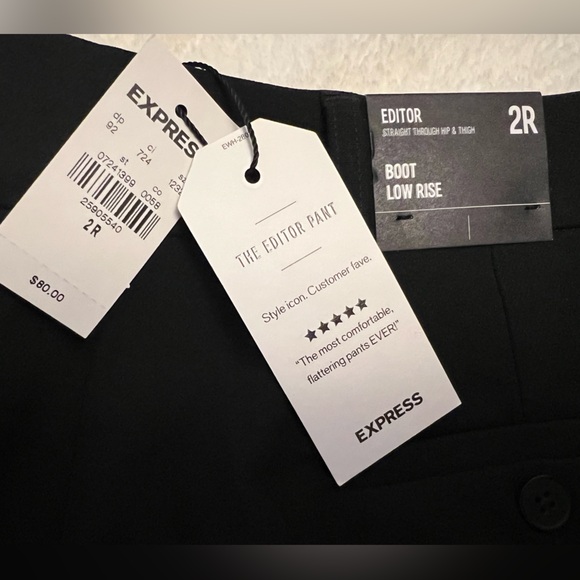 Express Editor Low Rise Bootcut Pants Black Size 2 NWT - Picture 2 of 6